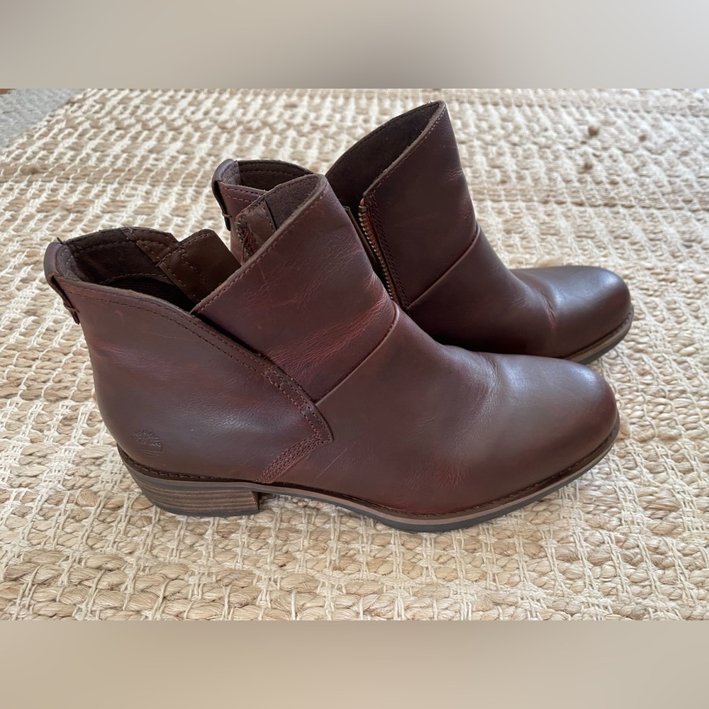 Timberland Dark Brown Leather Booties